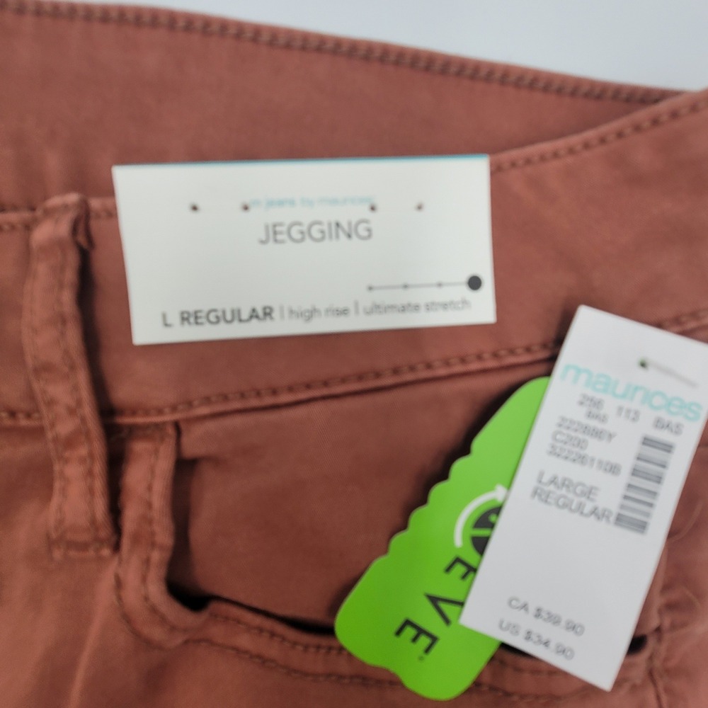 Maurices m jeans High Rise Ultimate Stretch Jeggings Clay Rust Large Regular - Picture 6 of 8